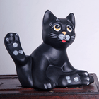 Копилка Кот Оболтус 22х18 см черный матовый