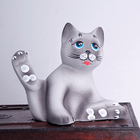 Копилка Кот Оболтус 22х18 см дымчатый матовый