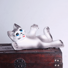 Копилка Кот Филя 28 см белый с серым матовый