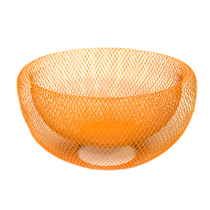 Блюдо декоративное 28х16х28см оранжевое металл