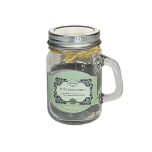 Свеча ароматическая в кружечке 8 см Цитрусовый микс жемчужно-серая