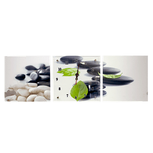 Часы Картина Триптих 85х28 см Сад Камней бесшумный механизм часов