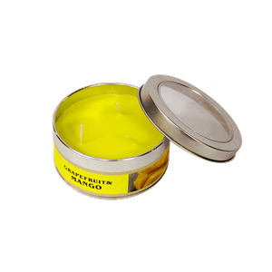 Свеча ароматическая 3 фитиля в баночке 8 см Манго желтая