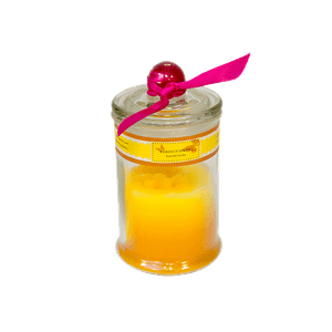 Свеча ароматическая в баночке 11 см Лотос оранжевая