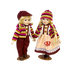 Куклы Мальчик и Девочка 30 см бордово-розовый костюм с бабочкой
