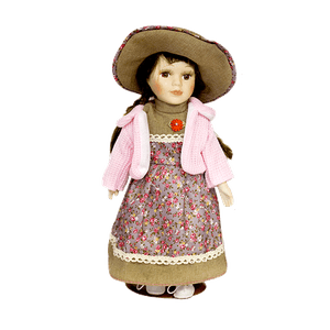 Кукла Леди Весна 32 см платье цветы серое розовая жилетка в ассортименте