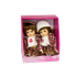 Куклы Мальчик с Девочкой 20 см красно-белый-коричневый костюм