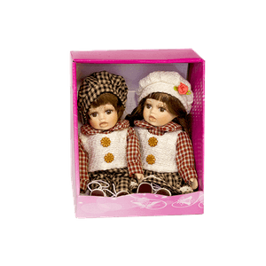 Куклы Мальчик с Девочкой 20 см костюм в клеточку