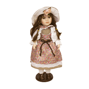 Кукла Леди Осень 40 см серое платье в цветочек бежевая жилетка в ассортименте