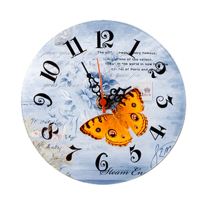 Часы настенные Бабочка 15*15 см стекло бесшумный механизм