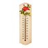 Термометр 7,5х27 см Винтаж Алая роза бежевый