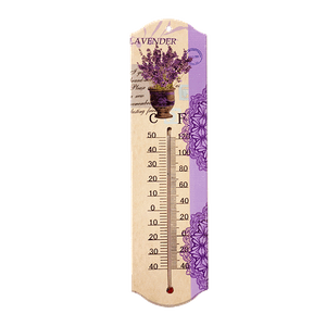Термометр 7,5х27 см Прованс Лаванда в горшочке бежево-сиреневый