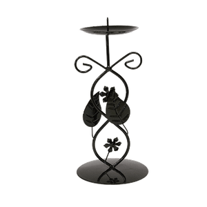 Подсвечник Цветок на 1 свечу 18 см черный