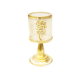 Подсвечник Роза 20 см золотая патина