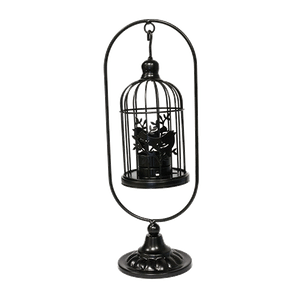 Подсвечник Птичья клетка черная  30*11 см металл