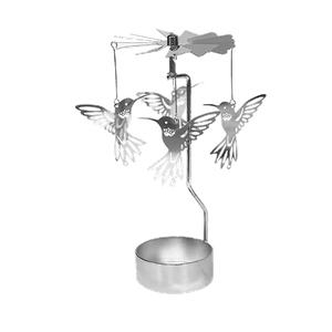 Подсвечник вращающийся Колибри 14 см серебро
