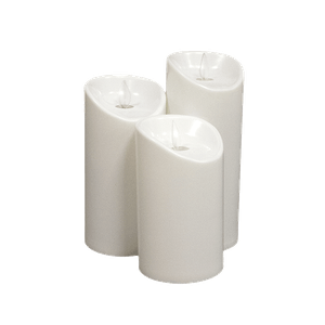 Свечи LED набор 3 свечи 17,15,12 см без ПДУ белые