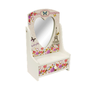 Шкатулка с зеркалом 1 ящичек 14х22 см Комодик Прованс Розы Эйфелева башня
