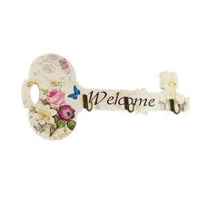 Ключница открытая на 3 крючка 26х12 см Ключ Винтаж Пионы