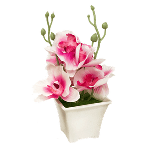 Букет декоративный Орхидеи 20 см бело-розовый
