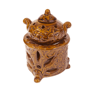 Аромалампа Горшочек с чайничком 12 см коричневая