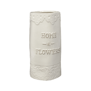 Ваза HOME Flowers 19 см ажурный узор белая