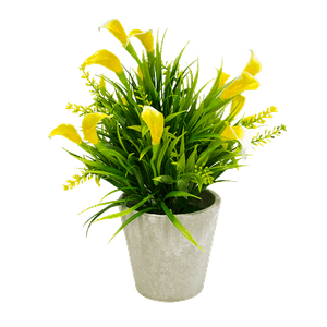 Цветы декоративные Каллы 25 см желтые