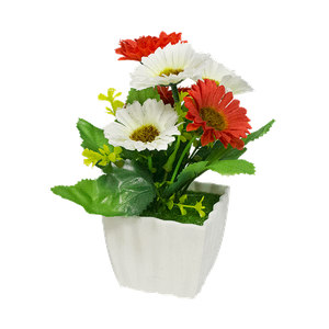 Цветы искусственные Астры 15 см красно-белые