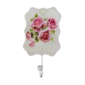 Вешалка на 1 крючок 12х22 см Винтаж Розовые розы