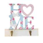 Вешалка Home на 2 крючка 20х19 см голубая