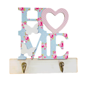 Вешалка Home на 2 крючка 20х19 см голубая