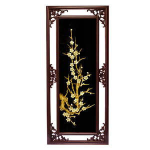 Картина Сакура резная рама 40х90 см соломка