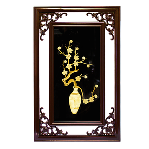 Картина Сакура в Вазе резная рама 36х56 см соломка