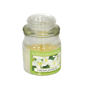 Свеча ароматическая в баночке 9 см Жасмин белая