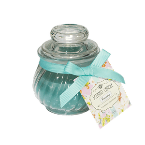 Свеча ароматическая в вазочке 9 см Розмарин бирюзовая