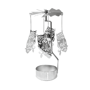 Подсвечник вращающийся 14 см Сова серебро