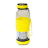 Бутылочка с ситечком для горячих напитков 21 см желтая жаропрочное стекло
