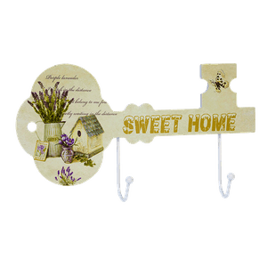 Вешалка на 2 крючка 30х15 см Ключ Прованс Лаванда