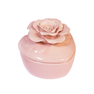 Шкатулка Сердце Роза 9х8 см розовая керамика