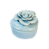 Шкатулка Сердце Роза 9х8 см голубая керамика