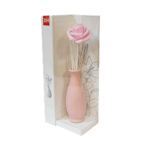 Ароматизатор Роза в вазе с аромамаслом Лаванда 21 см розовый