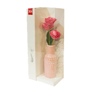 Ароматизатор Букет роз в вазе с аромамаслом Роза 18 см розовый фактурный