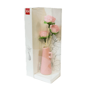 Ароматизатор Букет роз в вазе с аромамаслом Лаванда 18 см розовый