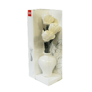 Ароматизатор Букет роз в вазе с аромамаслом Лилия 18 см бело-бежевый