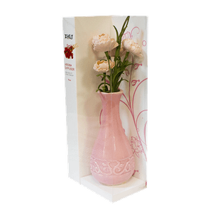 Ароматизатор Букет пионов в вазе с аромамаслом Лаванда 21 см розово-бежевый