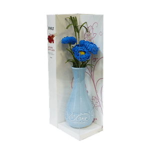 Ароматизатор Букет пионов в вазе с аромамаслом Роза 21 см голубой