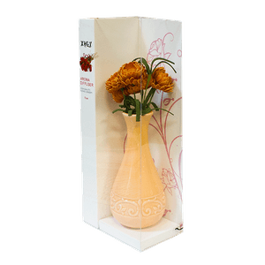 Ароматизатор Букет пионов в вазе с аромамаслом Жасмин 21 см персиково-оранжевый