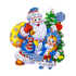 Подвесное декоративное новогоднее украшение Дед Мороз и Снегурочка 24х28 см двустороннее объемное