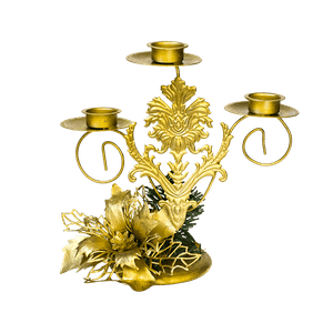 Подсвечник новогодний на 3 свечи 16х17 см под матовое золото