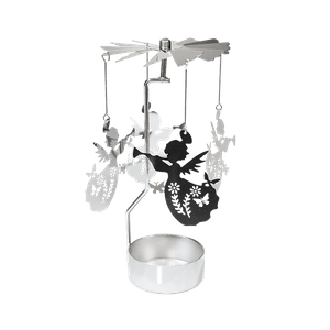 Подсвечник вращающийся 14 см Ангелы серебро